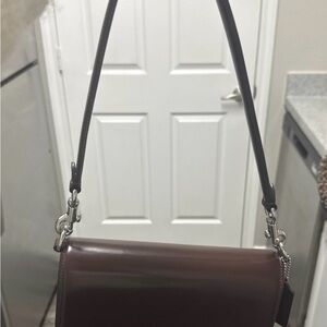 Coach Dark Brown Leather Shoulder Bag